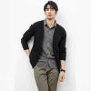 A two-piece sweater men's 2023 Spring and Autumn new men's Korean-style trendy men's knitted sweater cardigan shirt collar coat details Picture